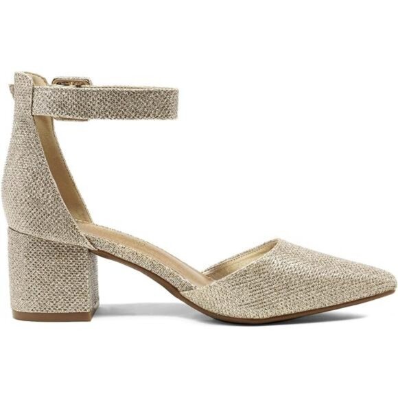 New In Box Womens Pointed Toe Low Chunky Heels Pump Shoes - Picture 3 of 6